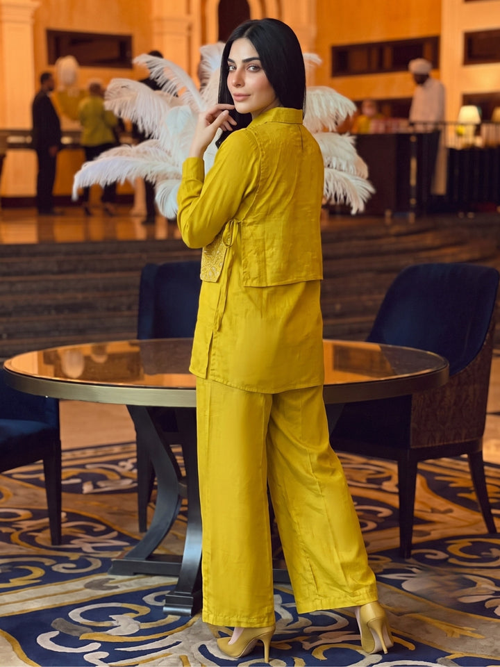 Bani Mimosa Handwork Bib Style Co-Ord Set