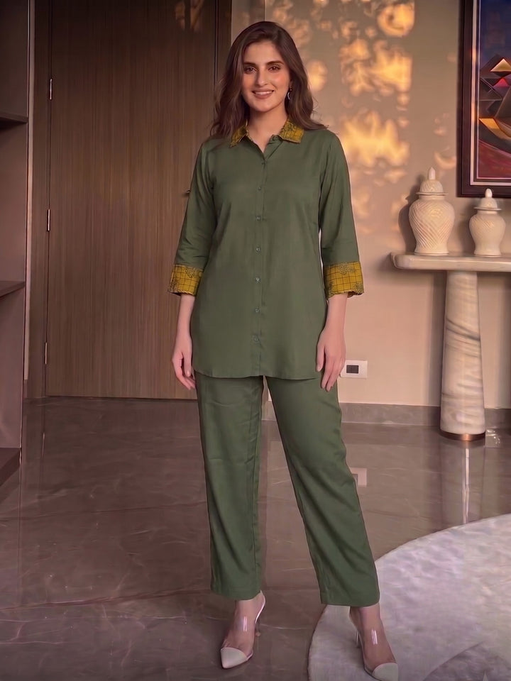 Bani Sage Embroidery Co-Ord Set