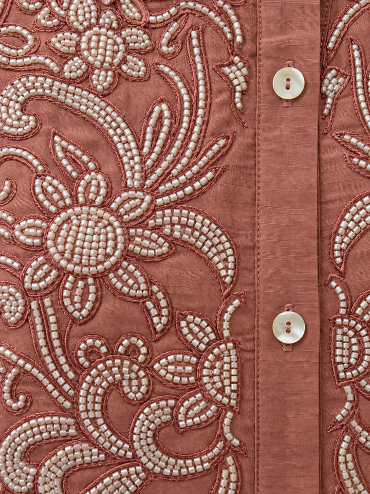 Bani Salmon Handwork Festive Co-Ord Set