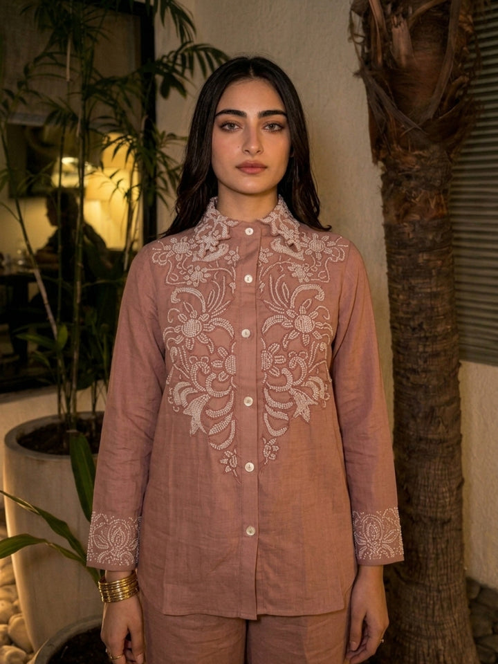 Bani Salmon Handwork Festive Co-Ord Set
