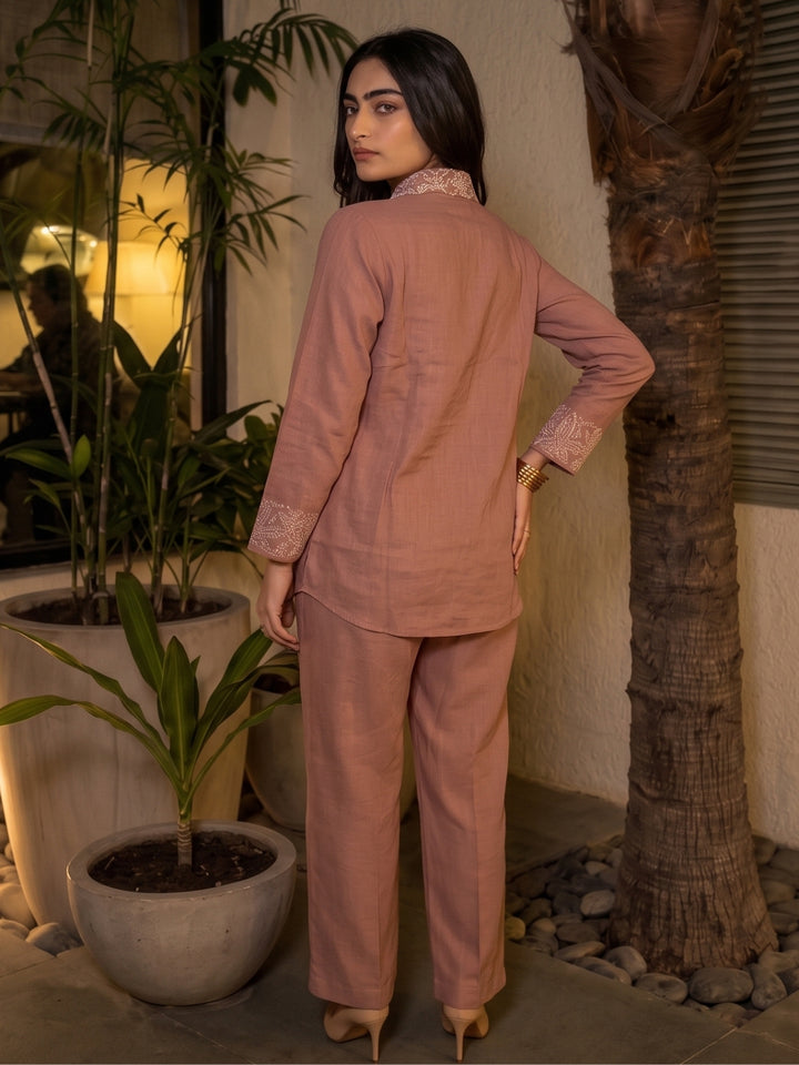 Bani Salmon Handwork Festive Co-Ord Set