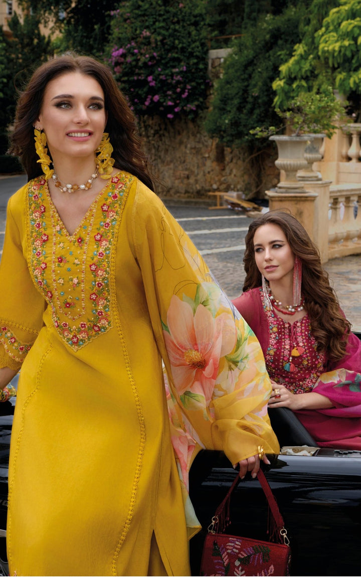 Tuba Yellow Pakistani Full Work Suit Set