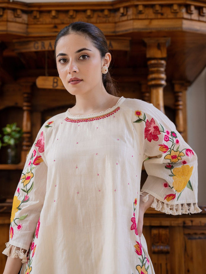 Hemal Bouquet Embroidery Cotton Co-ord Set