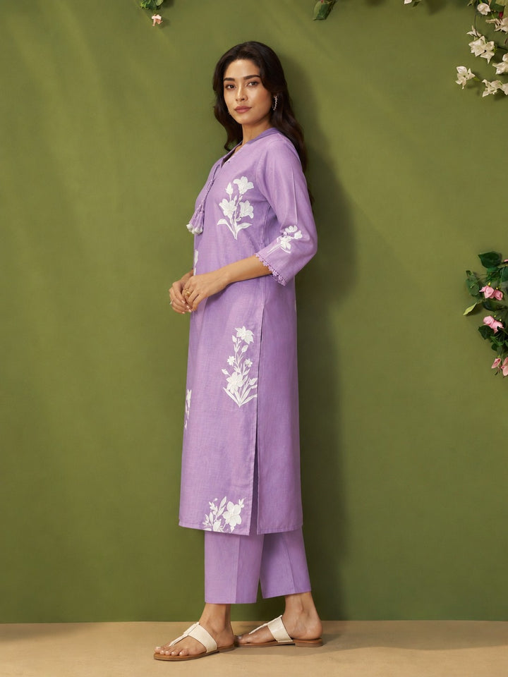 Itrh amethyst cotton linen suit set