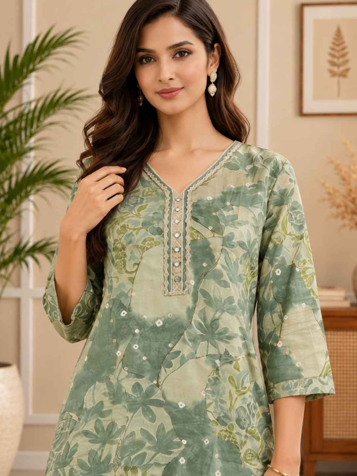 Barnali Fern Printed Work Kurti