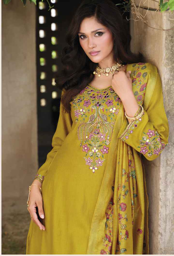 Falaknama amber full work suit set