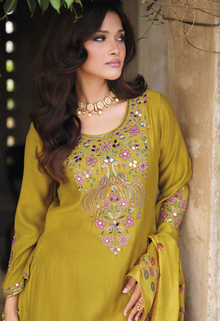 Falaknama amber full work suit set