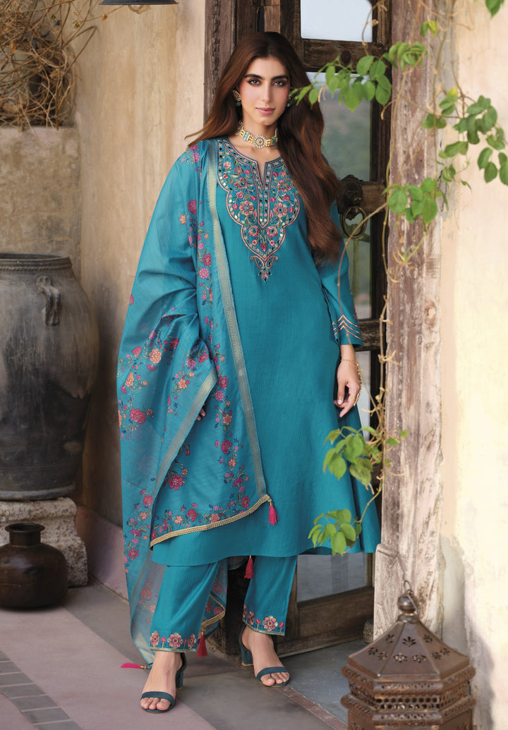Falaknama Peacock Full work suit set
