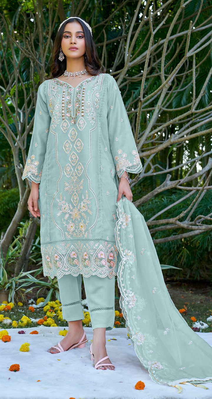 Jannat Sky Rich Full work embroidery Pakistani Suit Set