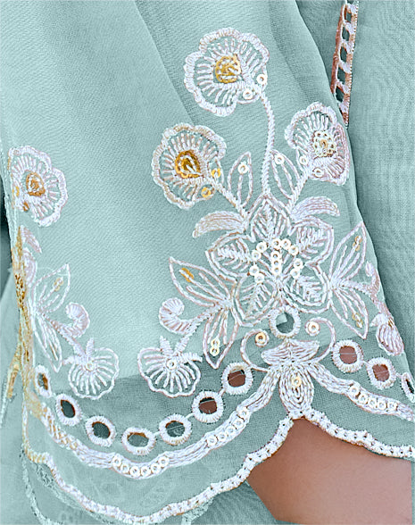 Jannat Sky Rich Full work embroidery Pakistani Suit Set