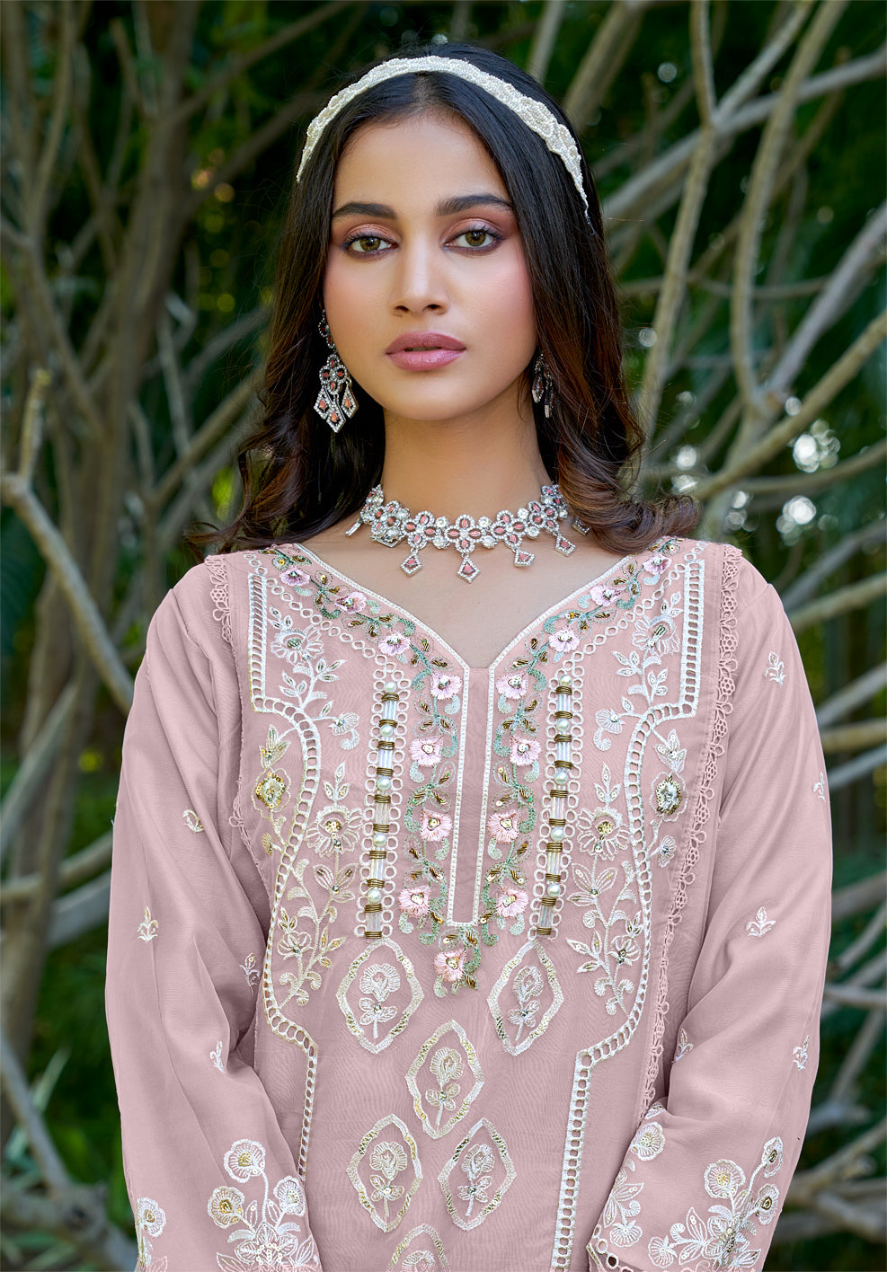 Jannat Pink Rich Full work embroidery Pakistani Suit Set