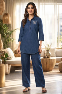 Prisha usafa denim co-ord set