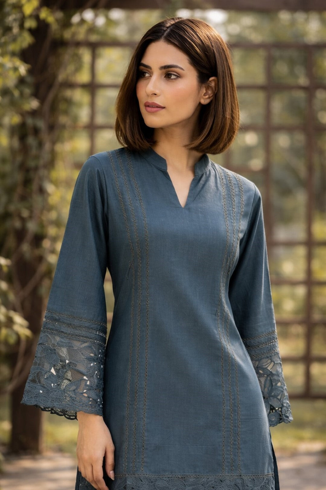 Gaurisha Teal Cut Work Co-ord Set