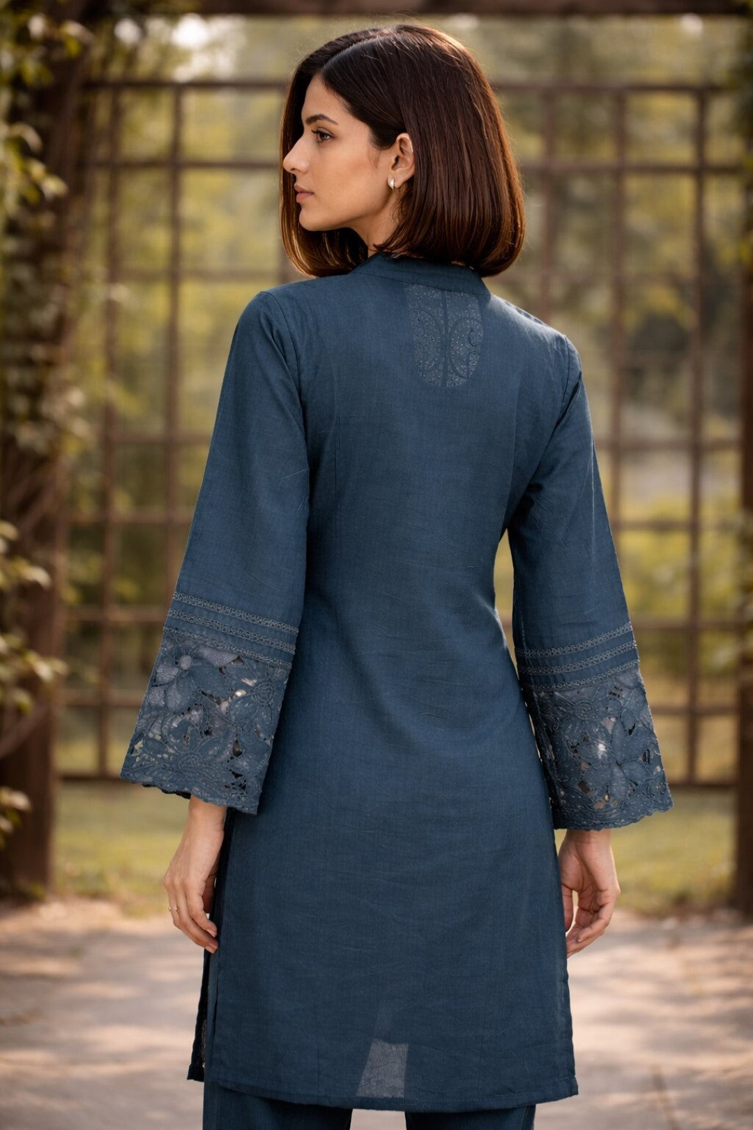 Gaurisha Teal Cut Work Co-ord Set