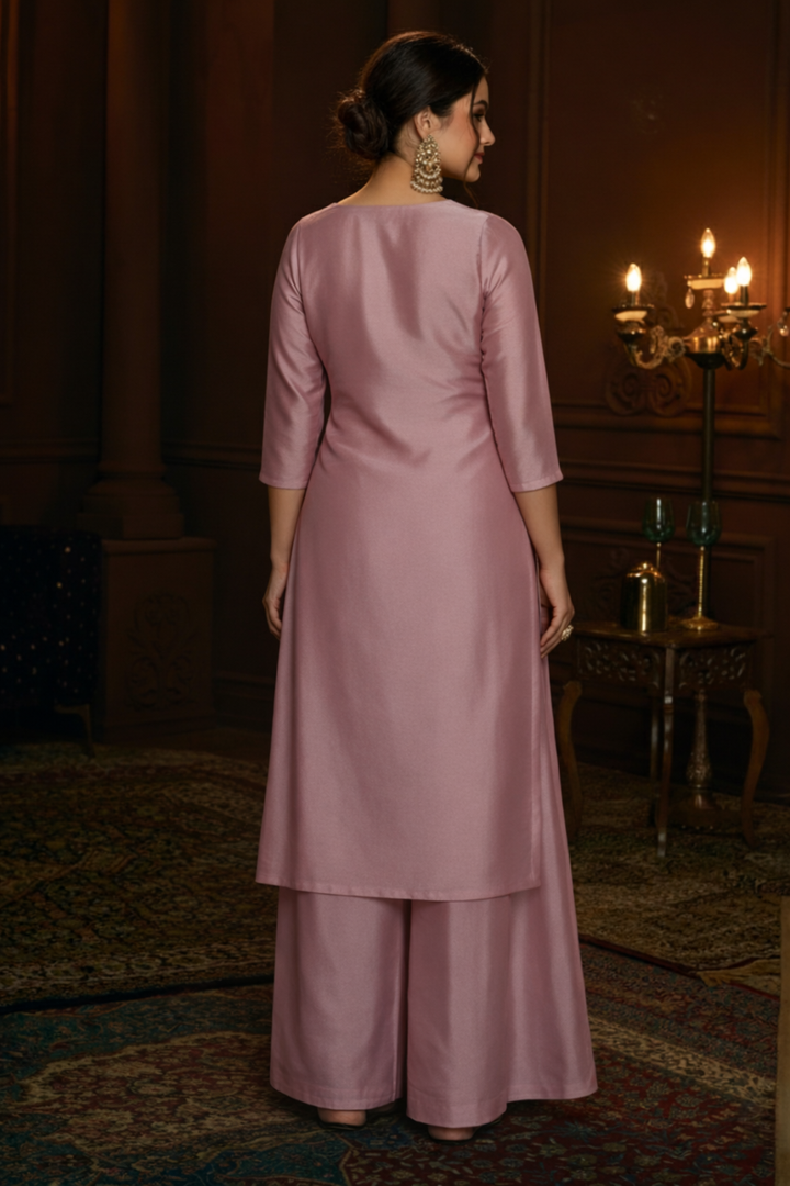 Haniya Blush Full Work Gharara Set