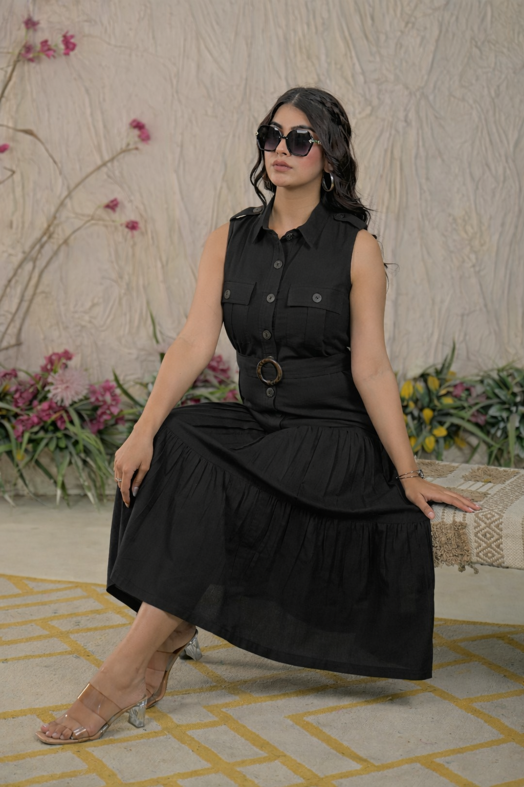 Ridhika sable cotton dress