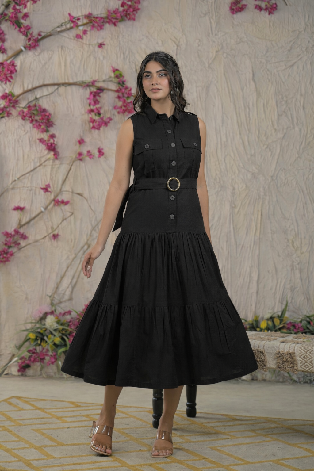 Ridhika sable cotton dress