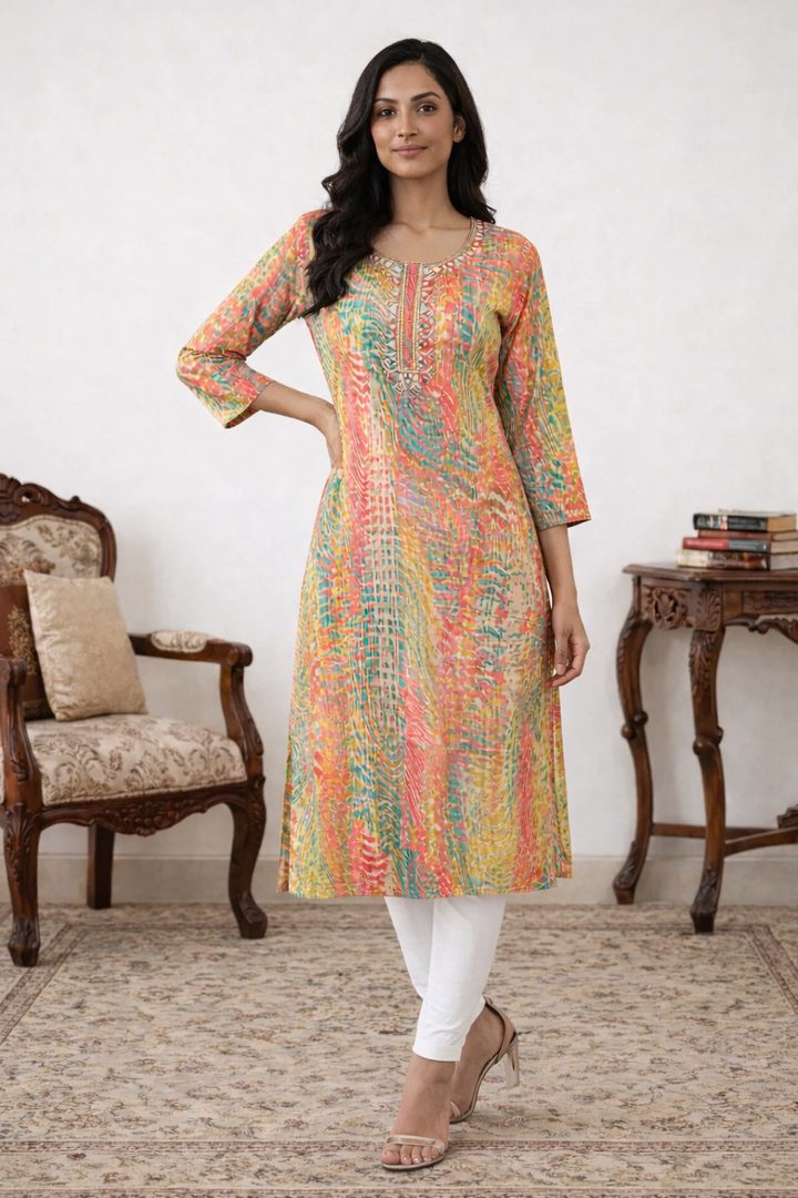 Yami Rainbow Printed Kurti