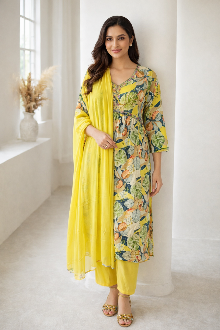 SHILPI SUNSHINE DIGITAL PRINT ANARKALI SUIT SET