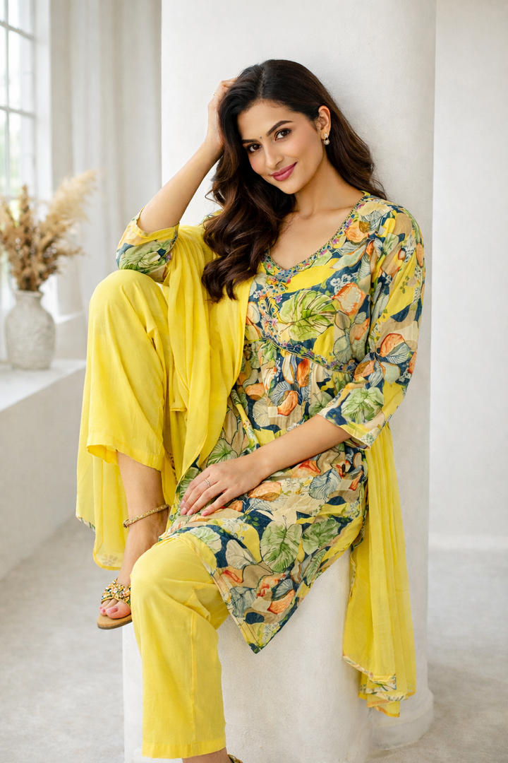 SHILPI SUNSHINE DIGITAL PRINT ANARKALI SUIT SET