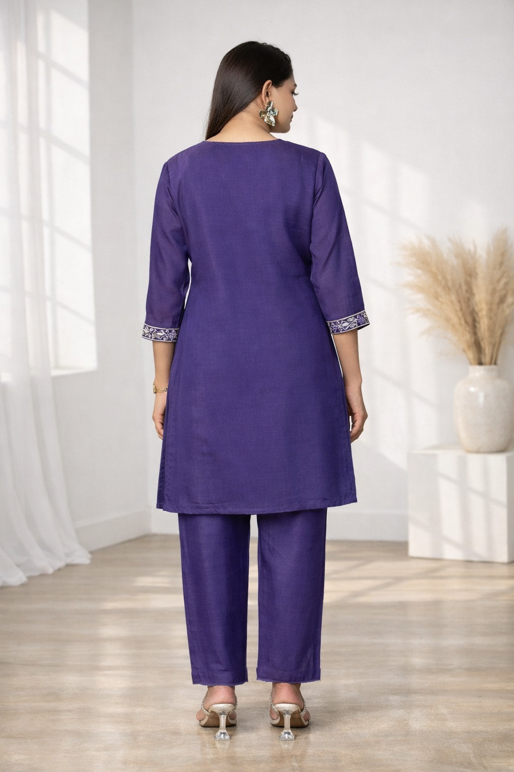 Anumeha Purple Work Co-ord Set