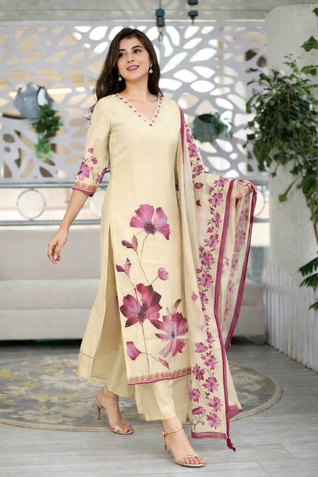 Ritu Pearl Printed Work Suit Set