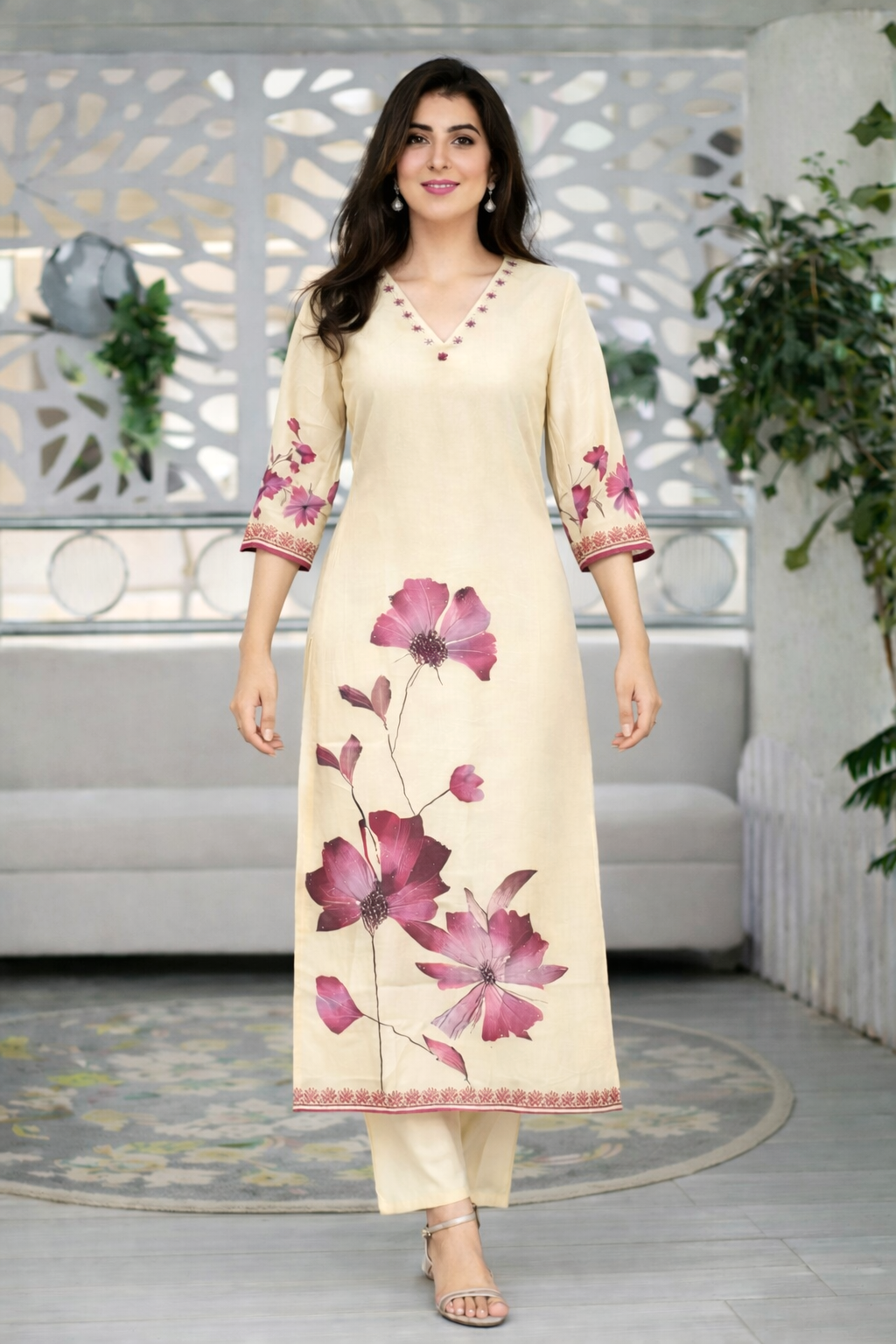 Ritu Pearl Printed Work Suit Set