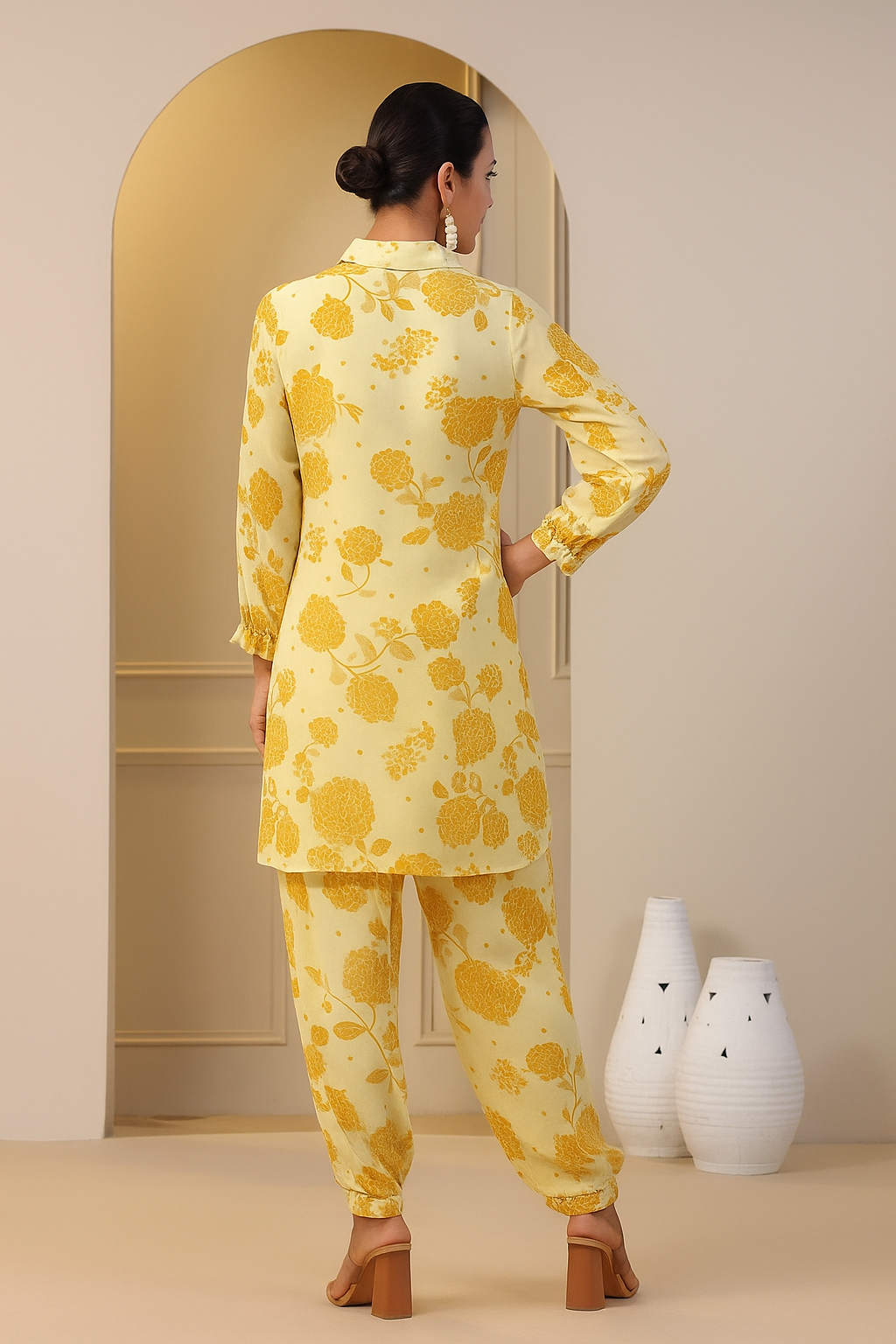 Arpan Lime Printed Work Co-ord Set