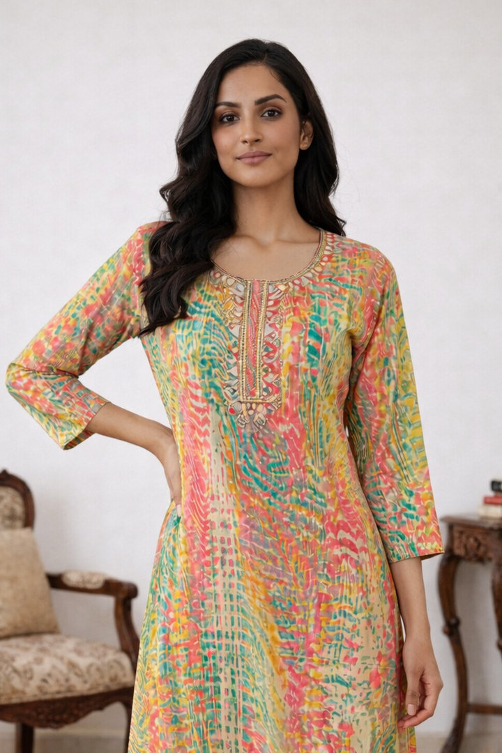 Yami Rainbow Printed Kurti