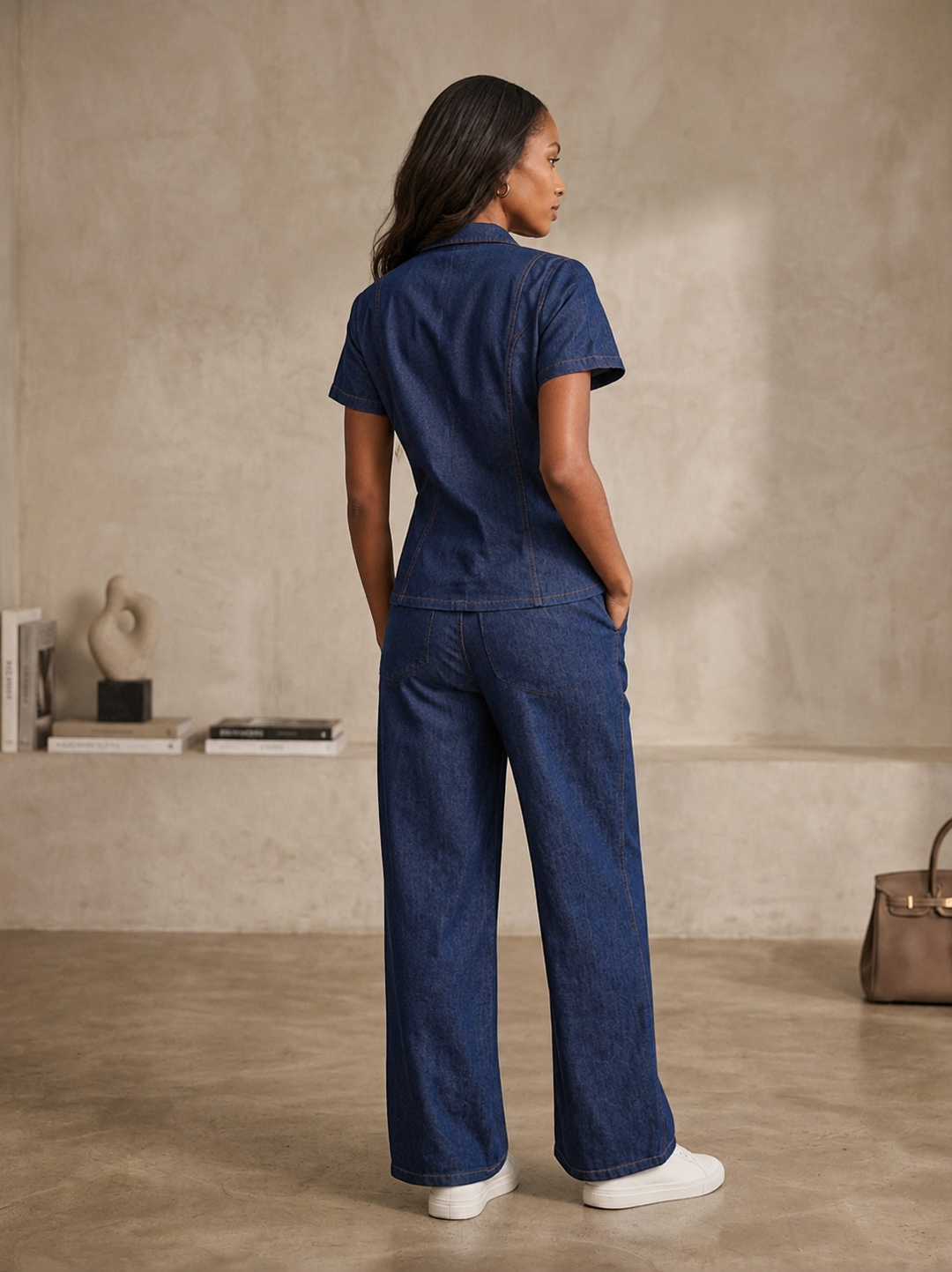 Prisha celeste denim co-ord set