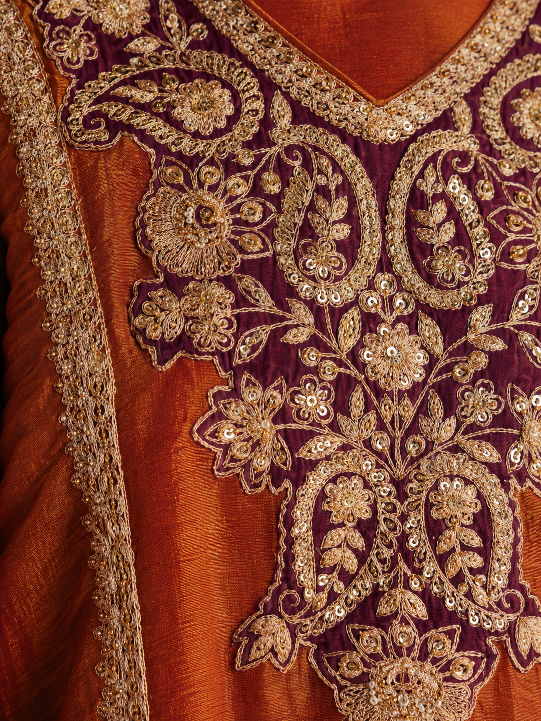 Gaurisha Rust full work premium suit set