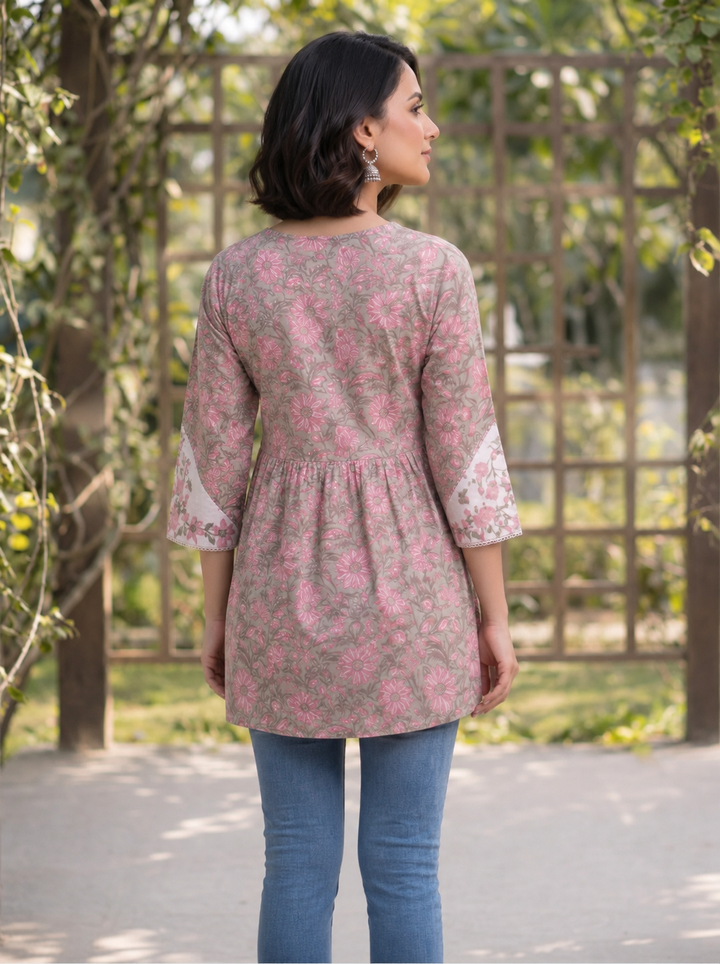 Hiya Clay Embroidered Cotton Top