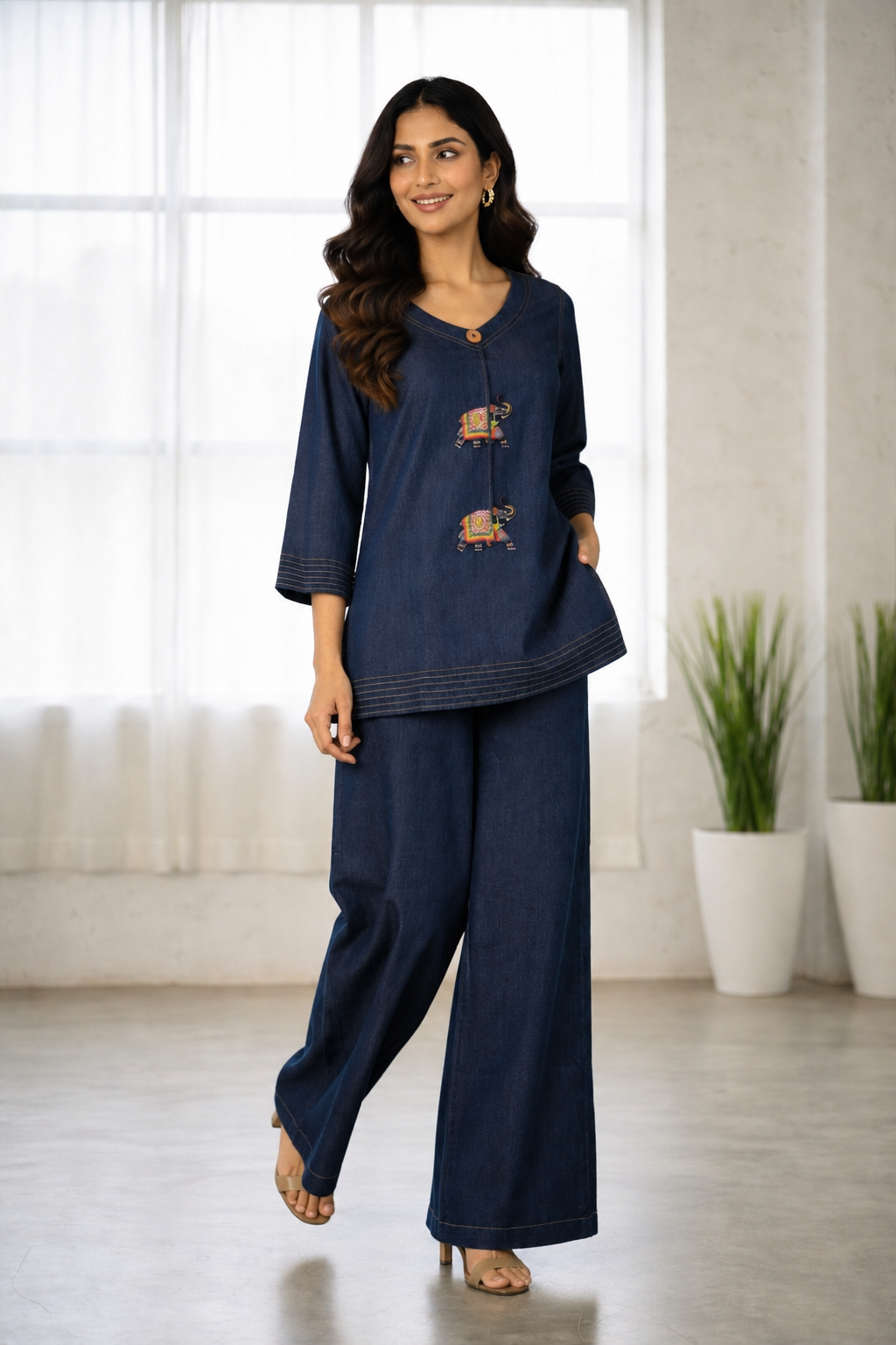 Prisha Denim Cotton co-ord set