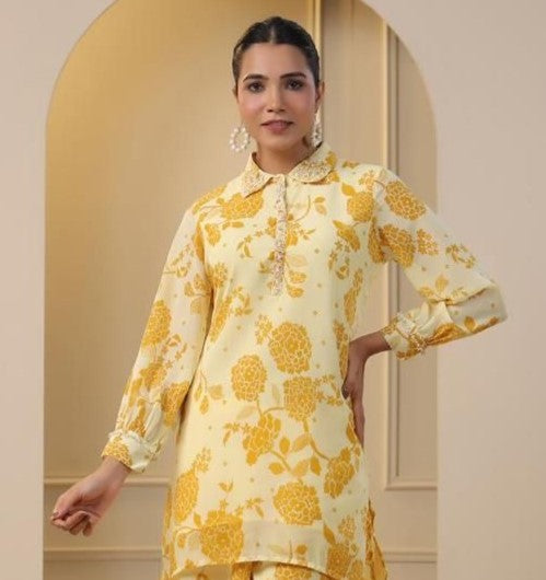 Arpan Lime Printed Work Co-ord Set