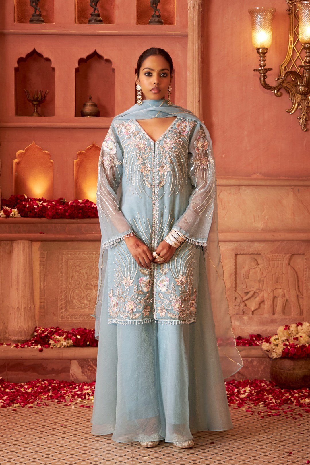 Mihika SoftBlue Full Work Suit set