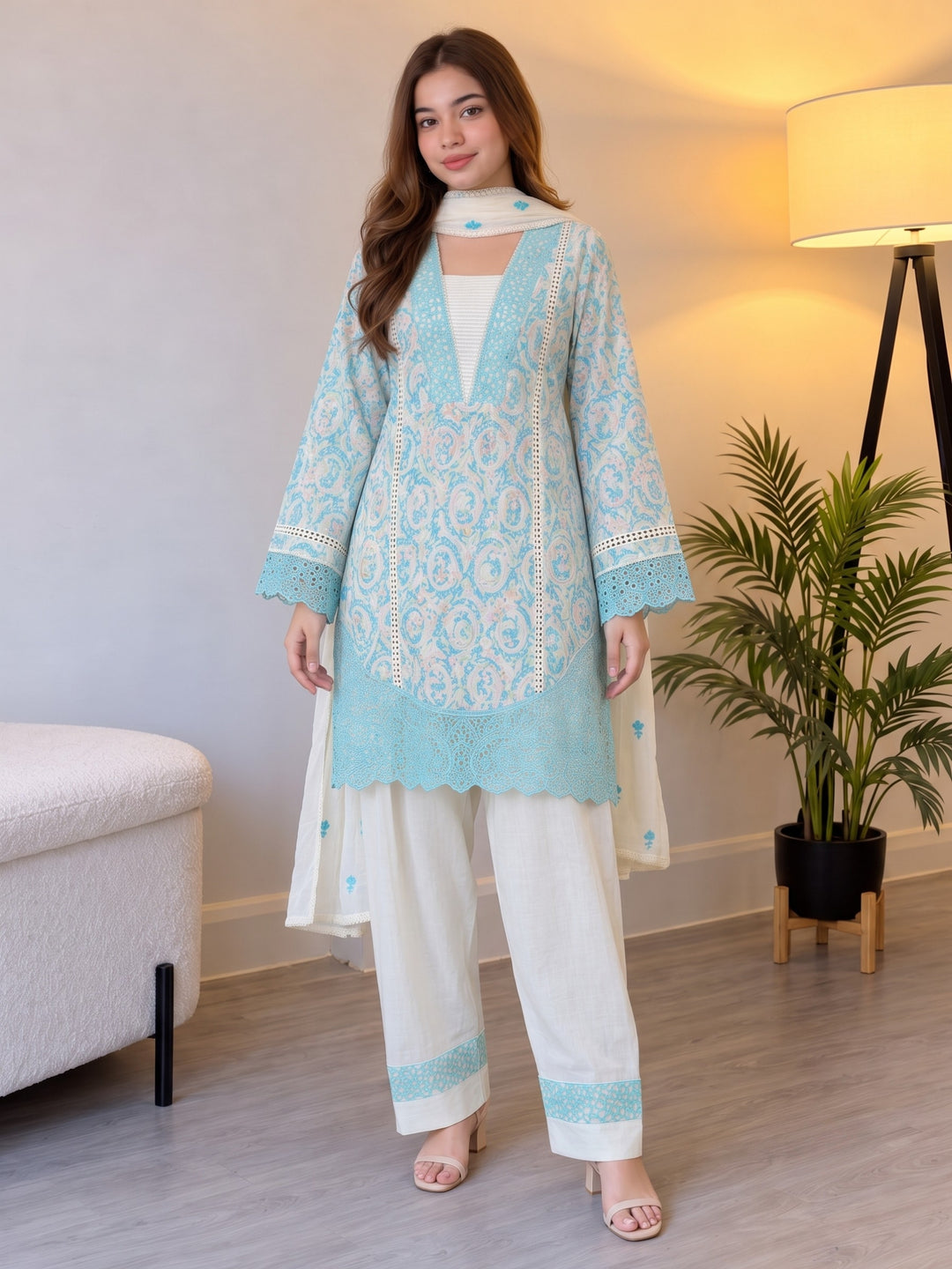 Dagdai Yin Embroidery Cotton Suit Set