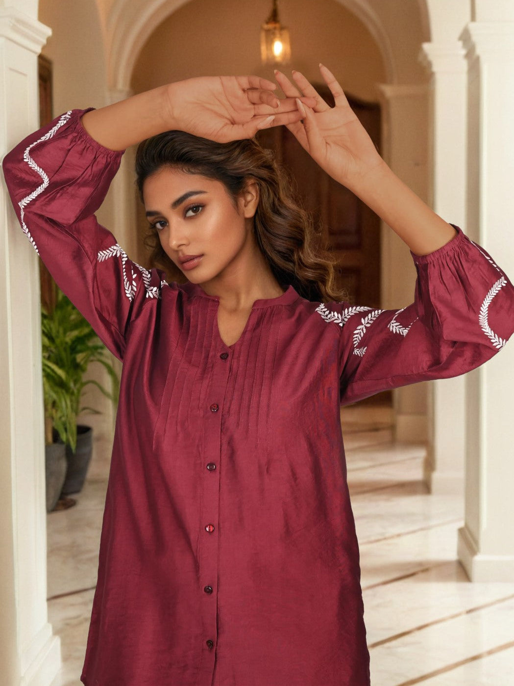 Sharanya Mulberry Work Co-ord Set