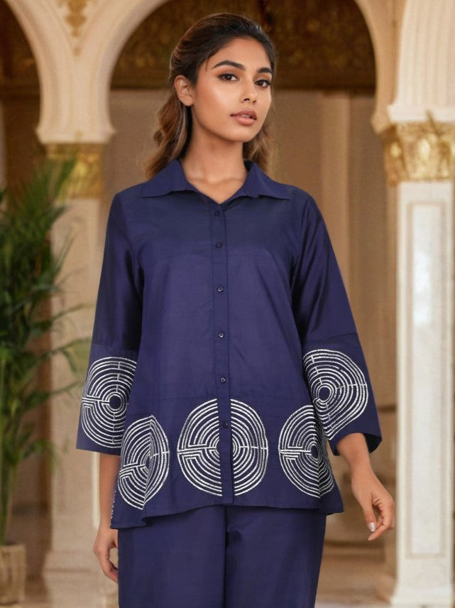 Sharanya Nile Embroidery Premium Co-ord Set