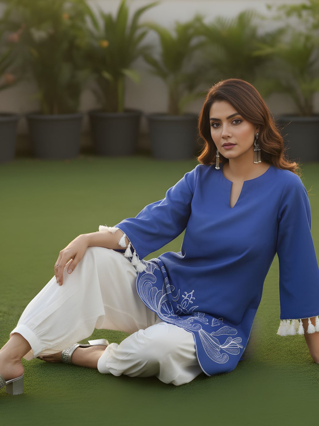 Ivanka royal embroidery cotton co-ord set