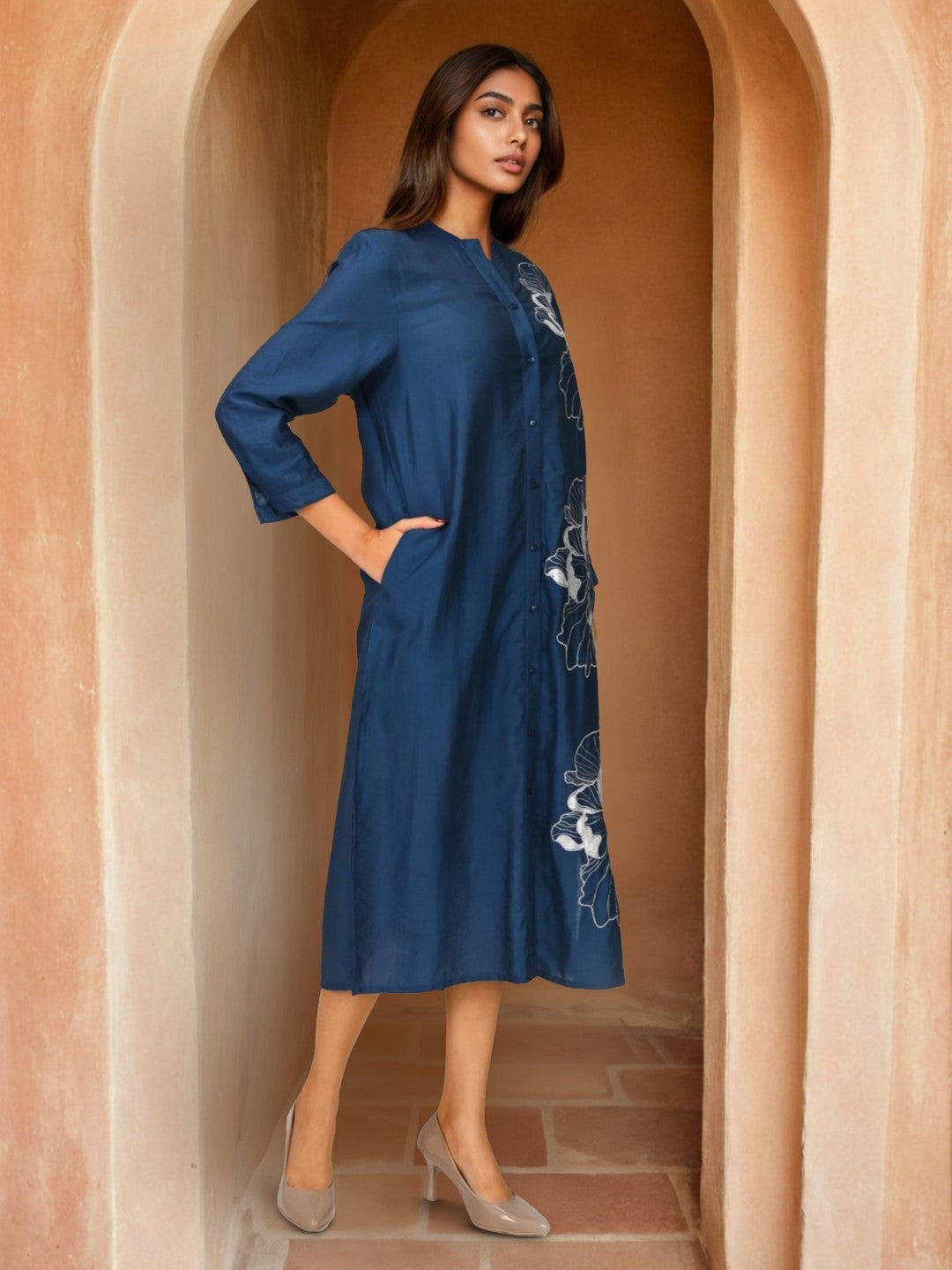 Sharanya Indi Embroidery Cotton Dress