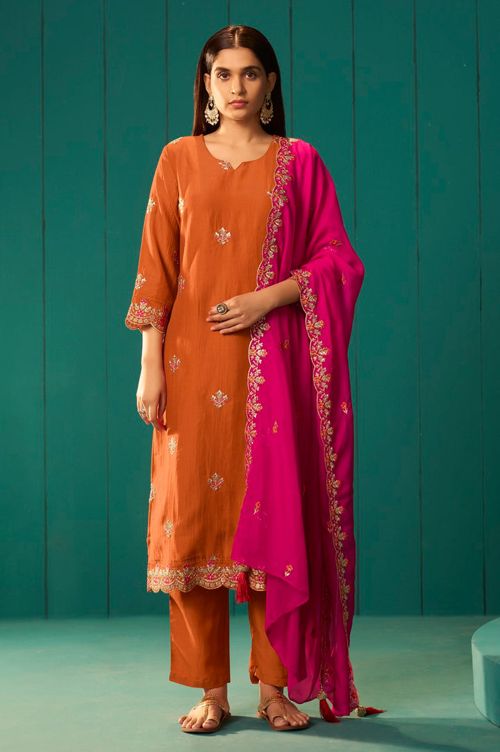 Trisha Saffron work Suit set
