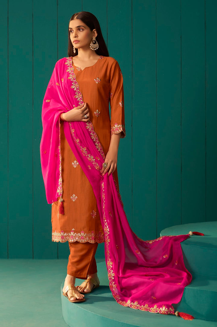 Trisha Saffron work Suit set