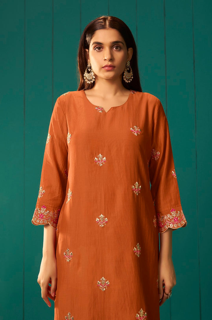 Trisha Saffron work Suit set