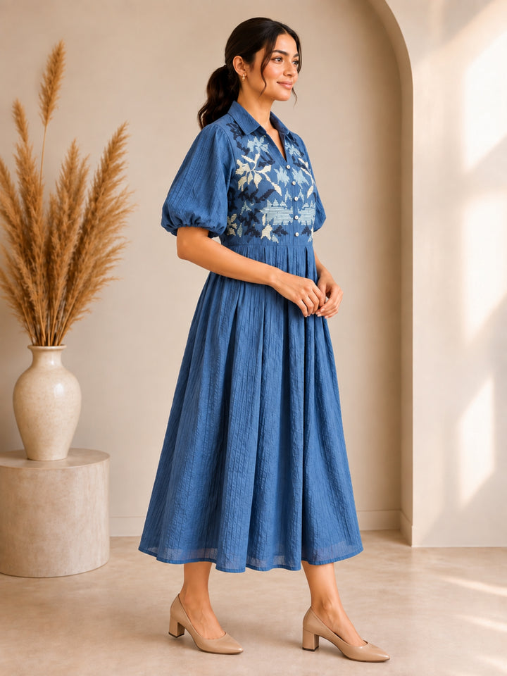 Drona Indi Embroidery Cotton Dress