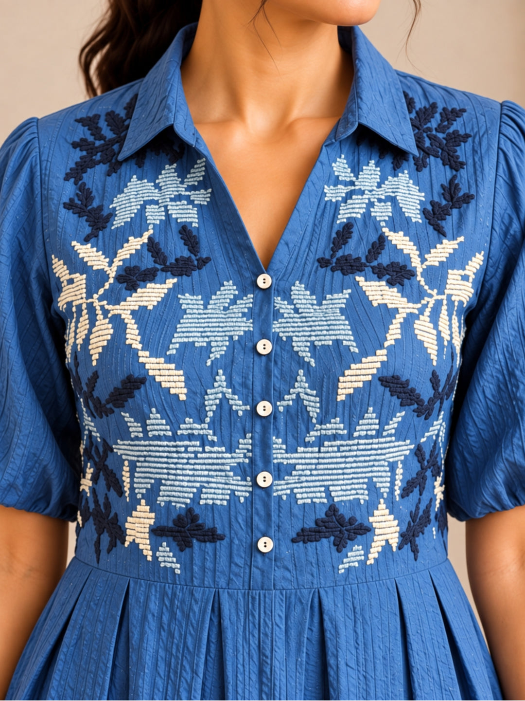 Drona Indi Embroidery Cotton Dress