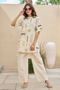 Tatva Alabaster Embroidery Cotton Co-ord Set