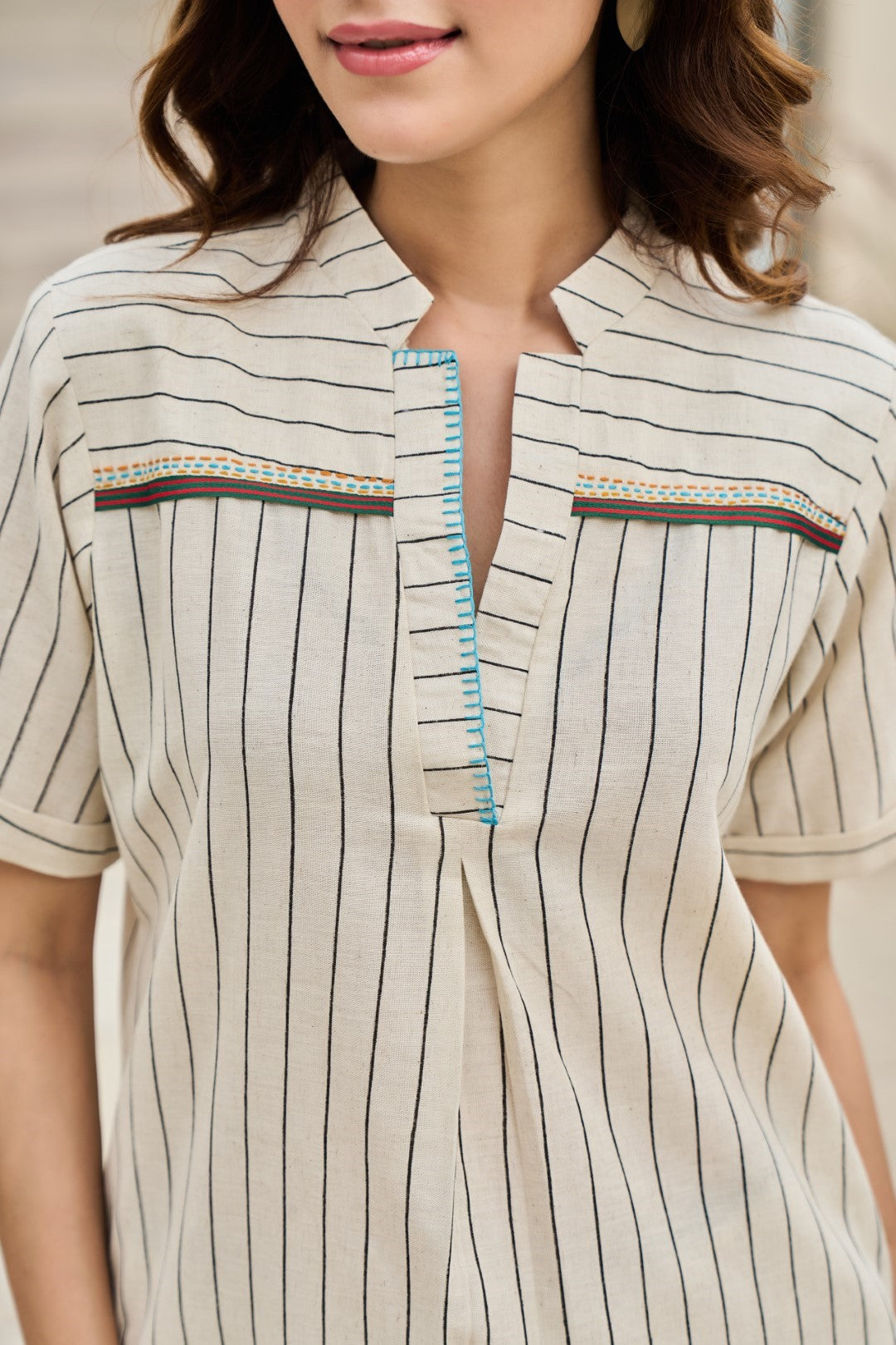 Akira vanilla cotton kurta pant set