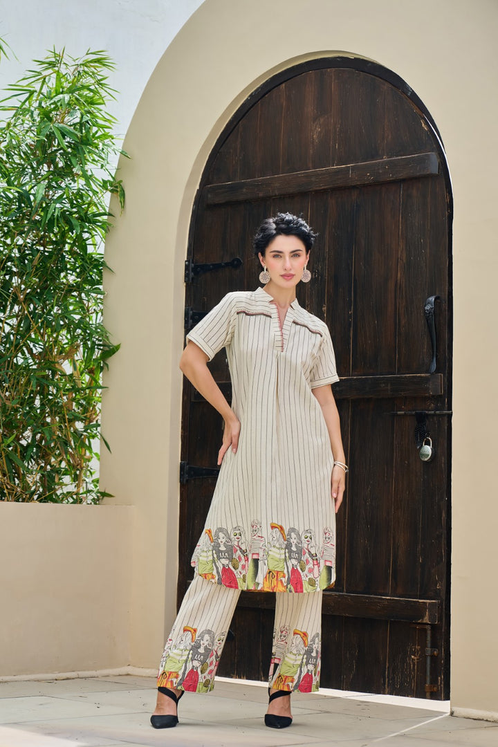 Akira angel embroidery cotton co-ord set