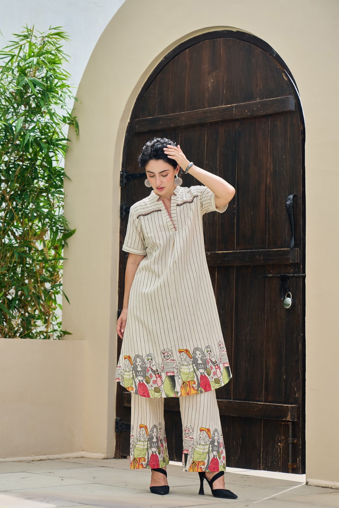 Akira angel embroidery cotton co-ord set