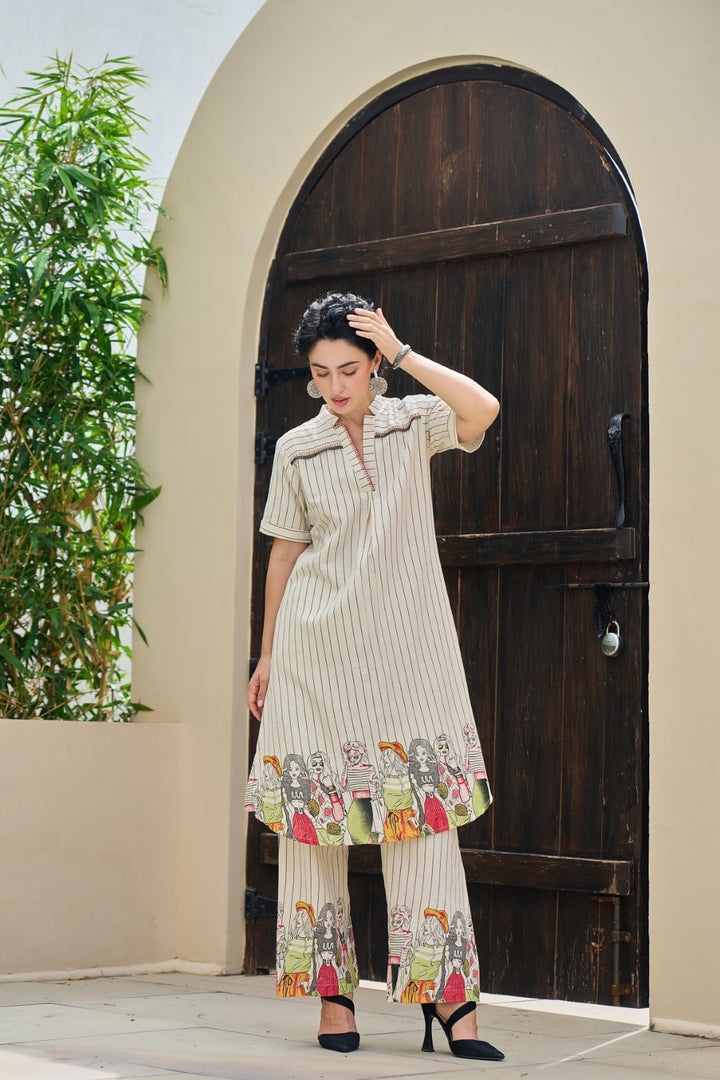 Akira angel embroidery cotton co-ord set